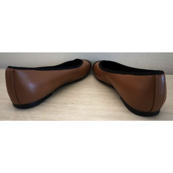 Nine West Women Sz 10M Pecan Brown/Black Teland Slip-On Cap Toe Ballet Flats - Picture 7 of 11